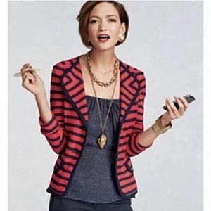 CAbi peplum tank Navy Blue/Cream